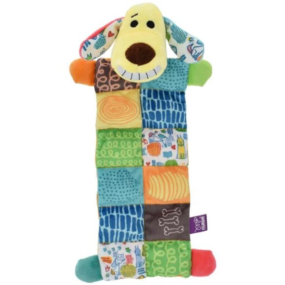Multipet Smiling Loofa Mat Plush Dog Toy, 12 inches Long 13 Squeakers